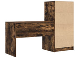 Desk with Drawer with Shelf with Storage 2 pcs Smoked Oak 3337317