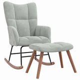 Rocking Chair with Footstool Light Grey 78 x 61 x 98 cm Velvet 42022453