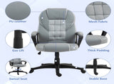 Faux Leather Office Chair - Grey T3398P329473