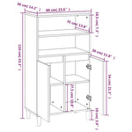 ZNTS Highboard Brown Oak 60x36x110 cm Engineered Wood 821227