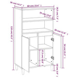 ZNTS Highboard Brown Oak 60x36x110 cm Engineered Wood 821227