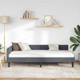 Corner Bed Frame with Headboard Dark Grey 90 cm x 190 cm Velvet 42016145