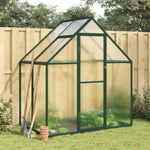 ZNTS Greenhouse with Base Frame Green 169x114x195 cm Aluminium 4005823