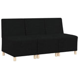 Modular Sofa Unit Armless 3 pcs Black 55 x 74 x 82 cm Fabric 3399794