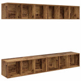 TV Cabinet Set 4 pcs Old Wood 37 x 37 x 107 cm Engineered Wood 3393534