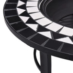 Mosaic Fire Pit Black and White 68cm Ceramic 46721