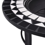 Mosaic Fire Pit Black and White 68cm Ceramic 46721