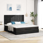 Ottoman Bed with Mattresses Black 180x200cm Velvet 3313489