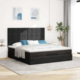 Ottoman Bed with Mattresses Black 160x200cm Velvet 3313483