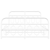 Metal Bed Frame without Mattress with Footboard White 140x190cm 377184