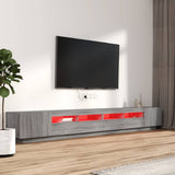 3 Piece TV Cabinet Set with LED Lights Grey Sonoma Engineered Wood 3120177