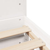 Bed Frame without Mattress White 150x200 cm King Size Solid Wood Pine 3323648