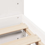 ZNTS Bed Frame without Mattress White 140x200 cm Solid Wood Pine 3323651