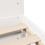 ZNTS Bed Frame without Mattress White 140x200 cm Solid Wood Pine 3323651