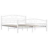 Bed Frame with Headboard White 160x200 cm Metal 285304