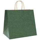 Paper Bags 250 pcs with Handles Green 32x22x28 cm 4101736