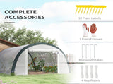 4 x 3 Walk-In Tunnel Greenhouse, with Accessories - White T3398P314173