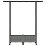 Raised Bed with Trellis and Roof Light Grey 122.5 x 40 x 127 cm 3423028