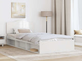 Bed Frame with Headboard White 90 x 190 cm Solid Pine Wood 3413362