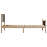 Bed frame Brown and light grey 90 x 190 cm Solid pine wood 878504