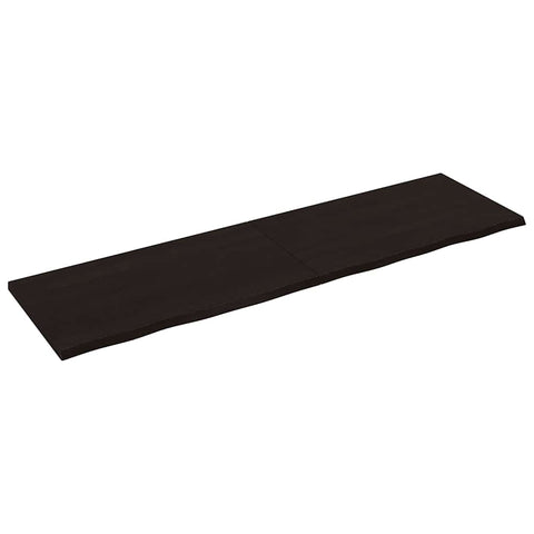 Table Top Dark Brown 220x60x cm Treated Solid Wood Oak 3156468