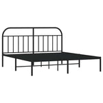Metal Bed Frame without Mattress with Headboard Black 180x200cm 353639
