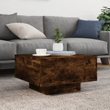 ZNTS Coffee Table with LED Lights Smoked Oak 55x55x31 cm 836578