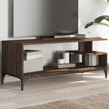 TV Cabinet Brown Oak 102x40x41 cm Engineered Wood and Powder-coated Steel 842415