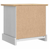 Bedside Table Corona White 53 x 39 x 47 cm Solid Pine Wood 42021188