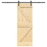 Sliding Door with Hardware Set 70x210 cm Solid Wood Pine 3332610