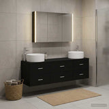 Bathroom Furniture Set 4 pcs Black Oak 3407064