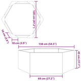 Garden Planter Hexagon 138x120x45 cm Stainless Steel 851140