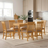 Dining Set 7 pcs Grey Solid Oak Wood 3430256