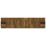 Bed Headboard with Cabinets Smoked Oak Engineered Wood 3115769