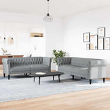Living Room Couch 2 pcs Light Grey 201.5 x 74.5 x 74.5 cm 3385856