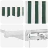 Retractable Awning Green and White 600 x 350 cm 3331805