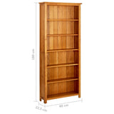 Bookcase Brown Solid Oak Wood 80x22.5x180 cm Bookcase 244470