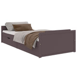 Bed Frame without Mattress Dark Brown Solid Wood Pine 90x200 cm 322162