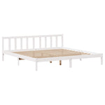 ZNTS Bed Frame without Mattress White 180x200 cm Super King Solid Wood Pine 3301482
