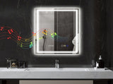 50 x 70 cm Anti-Fog LED Bathroom Mirror, with Bluetooth and Clock - Silver Tone T3398P328148