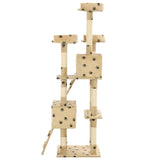Cat Tree with Sisal Scratching Posts 170 cm Paw Prints Beige 170615