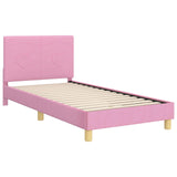 Children's Bed Frame with Headboard Pink 90 x 190 cm Fabric 42010997