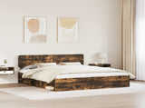 Bed Frame Smoked Oak 180 x 200 cm Solid Pine Wood 3412046