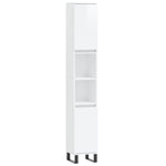 ZNTS 3 Piece Bathroom Cabinet Set High Gloss White Engineered Wood 3187799