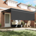 Retractable Awning Manual Orange and White 350x250 cm Fabric 3330215