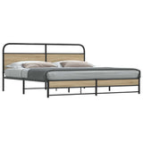 Metal Bed Frame without Mattress Smoked Oak 200x200 cm 3318683