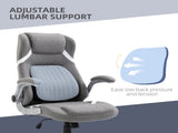 Linen-Look Office Chair, with Adjustable Height and Tension - Grey T3398P344420