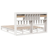 Bookcase Bed without Mattress White 180x200 cm Super King Solid Wood Pine 3323969