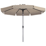 ZNTS Madison Garden Parasol Flores Luxe 300 cm Round Ecru 418779