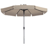ZNTS Madison Garden Parasol Flores Luxe 300 cm Round Ecru 418779